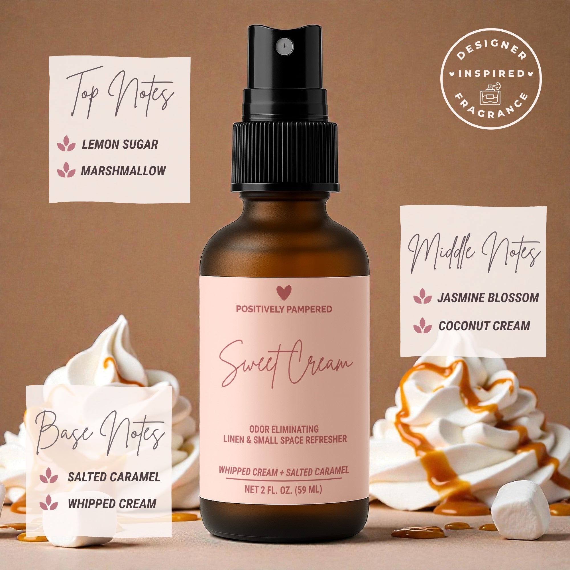 Sweet Cream Luxury Linen & Small Space Freshener